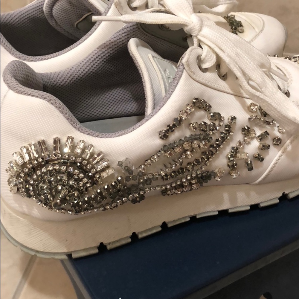 Prada women white sneakers size 37 - Picture 7 of 8